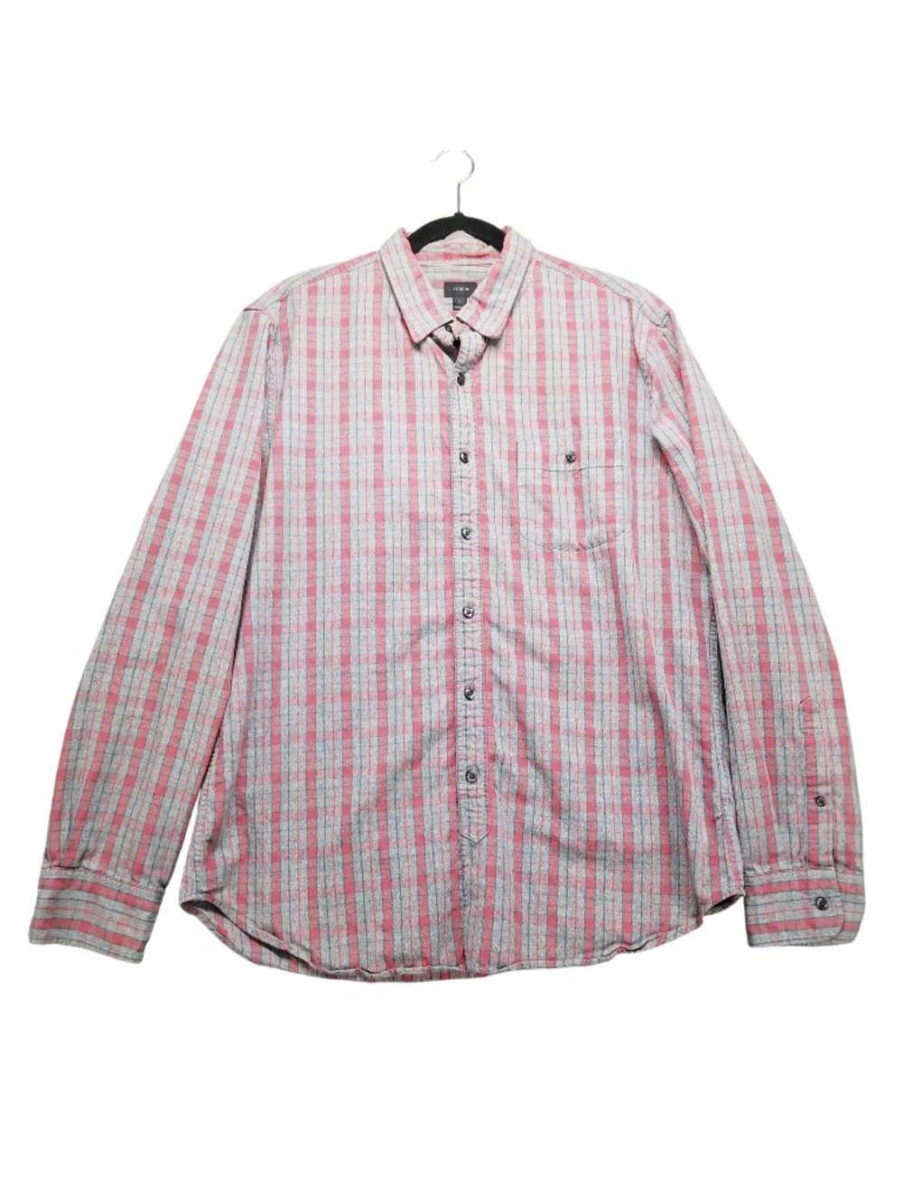 J. Crew Shirt Mens Large Red Plaid Black Label Button Up Long Sleeve Flannel